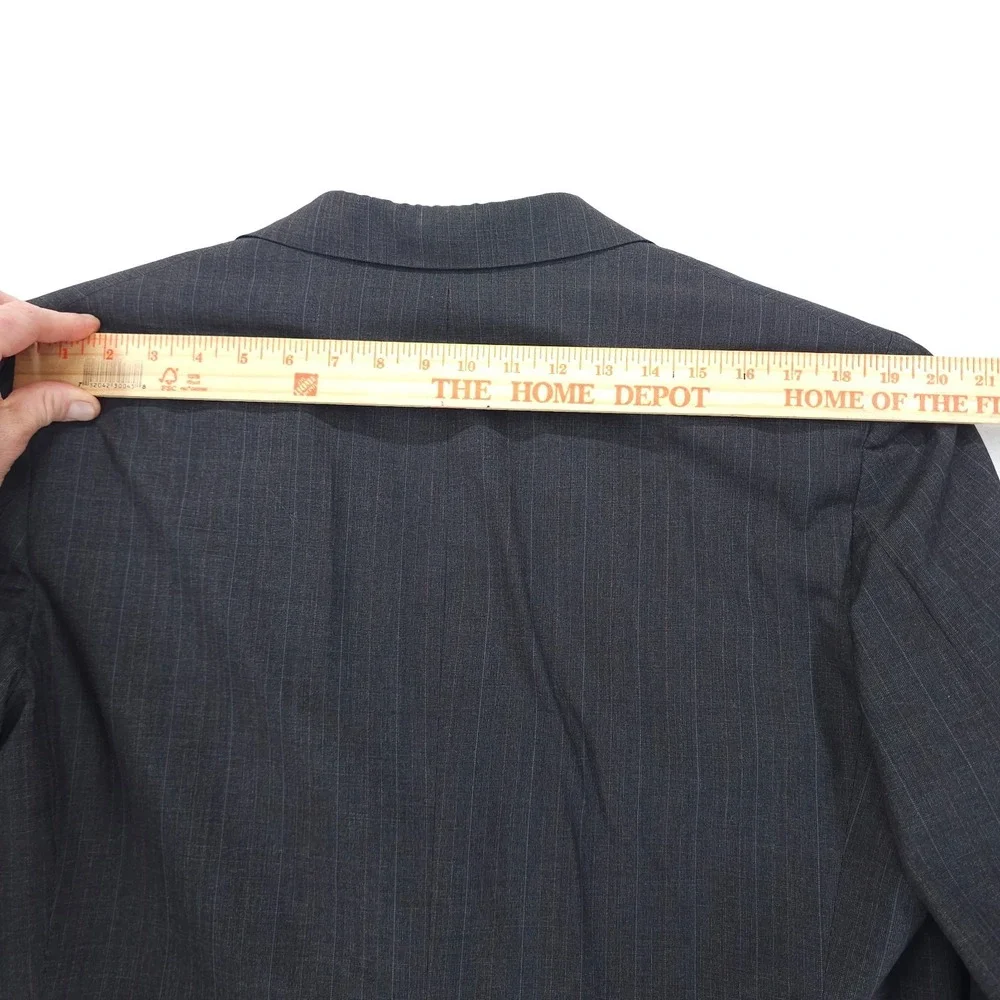 Oxxford Clothes Suit Mens 44 40x28 Gray Pinstripe 2 Button Pleated Full Liner